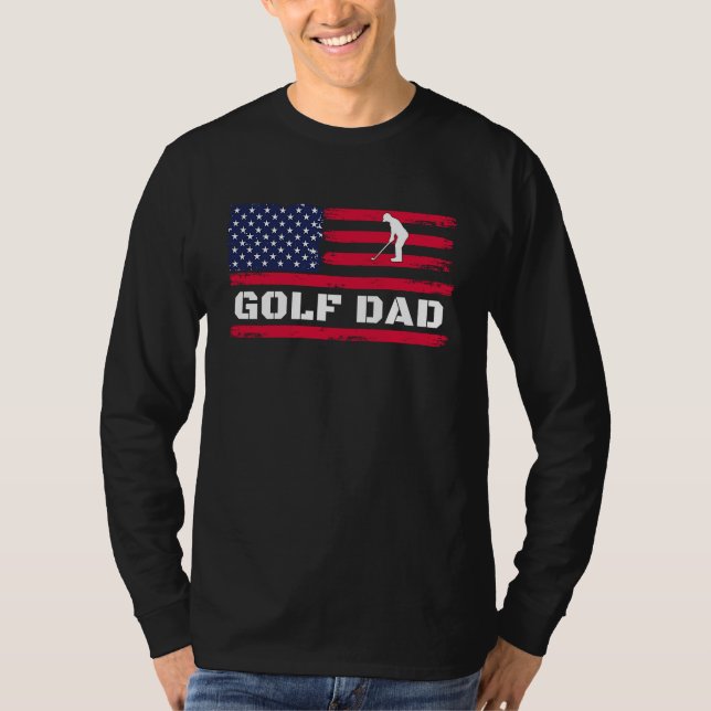 T-shirt American Flag Glof Dad Father's Day (Devant)