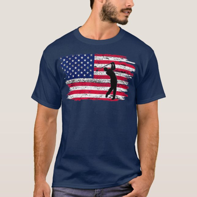T-shirt American Flag Golf 4 juillet Patriotic Golfer (Devant)