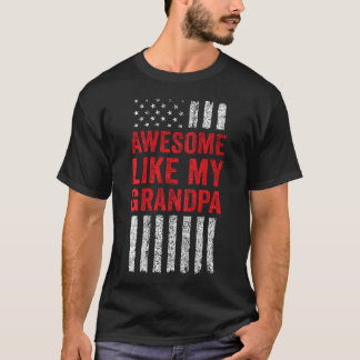 T-shirt American Flag Granddaughter Grandson Awesome Like 