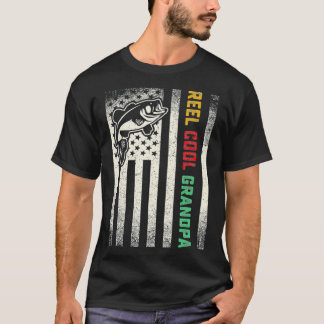 T-shirt American Flag Grandpa Bass Fishing Gift Unique Fis