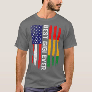 T-shirt American Flag & Guinea Flag Best Gigi Ever 