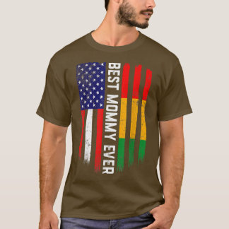 T-shirt American Flag & Guinea Flag Best Mommy Ever 