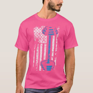T-shirt American Flag Gym Et Fitness Poids Lifting Cadeau