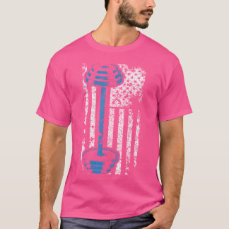 T-shirt American Flag Gym Et Fitness Poids Lifting Cadeau