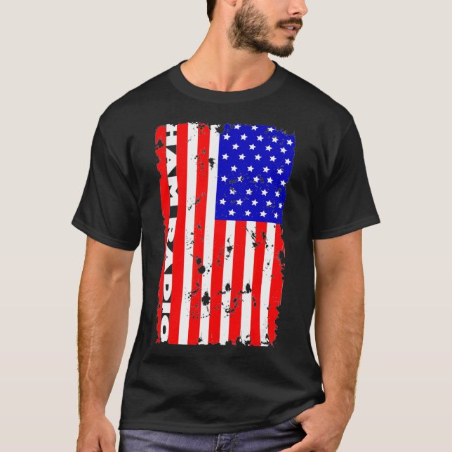 T-shirt American Flag Ham Radio 90 s Radio Connectivity (Devant)
