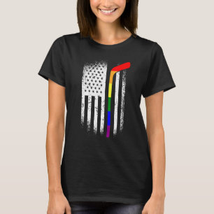 T-shirt American Flag Hockey Lgbt Q Rainbow Gay pride Ally