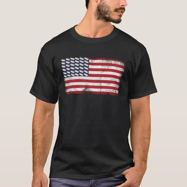 T-shirt American Flag Hot Dog  National Mustard Day (Devant)