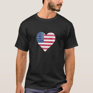 T-shirt American flag in heart