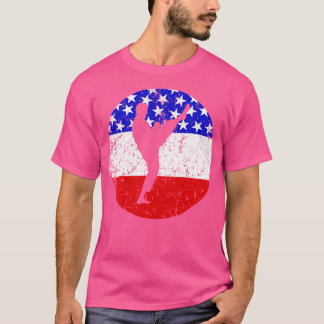 T-shirt American Flag Karate Shirt - Retro Martial Arts