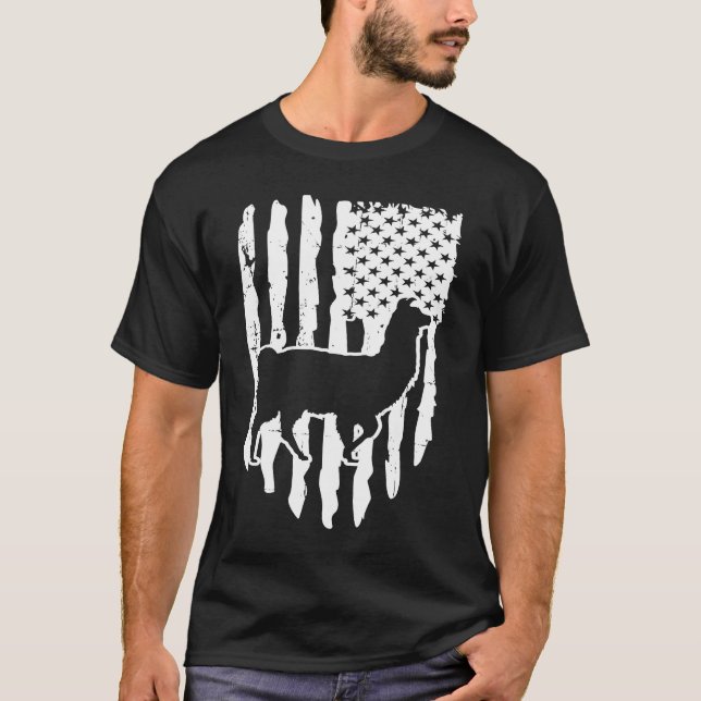T-shirt American Flag Llama (Devant)