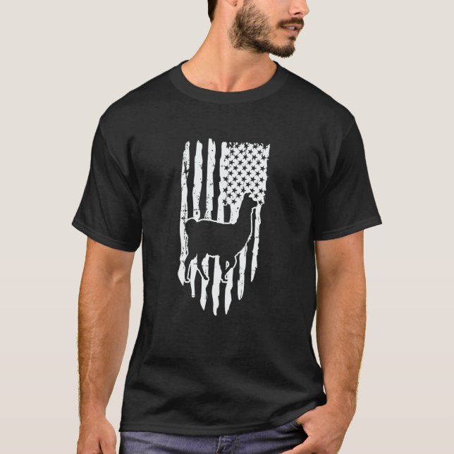 T-shirt American Flag Llama (Devant)