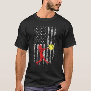 T-shirt American Flag Love Softball Fastpitch Pitcher Soft