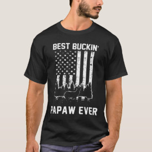 T-shirt American Flag Meilleur Buckin Papaw Jour père