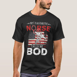T-shirt American Flag Mon infirmière préférée m'appelle Bo
