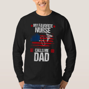 T-shirt American Flag Mon infirmière préférée m'appelle Pa