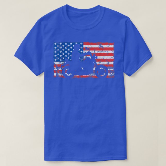 T-shirt American Flag Motorcycle Biker 151 (Design devant)