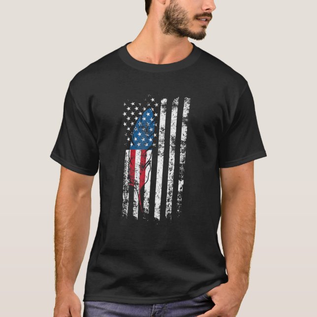 T-shirt American Flag Native Tribe Feather Pride Happy 4th (Devant)