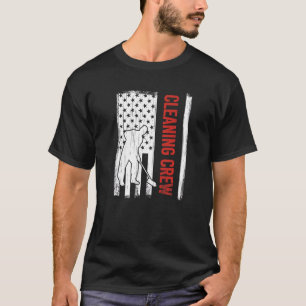 T-shirt American Flag Nettoyage de l'équipage 4 juillet Cu