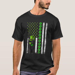 T-shirt American Flag Newfoundland Chien Jour de la Saint 