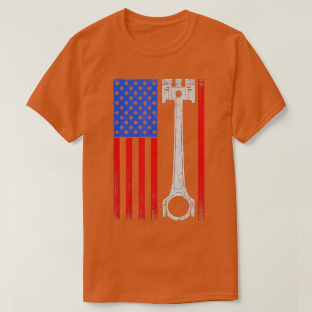 T-shirt American Flag Piston Muscle Voiture Patriotique Vi (Design devant)