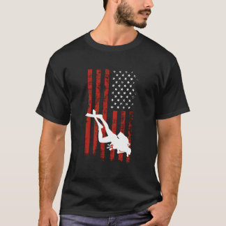 T-shirt American Flag Plongée sous-marine Idée de concepti