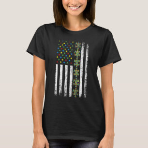 T-shirt American Flag Puzzle Sensibilisation sur l'autisme