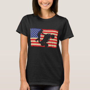 T-shirt American Flag Quad ATV Wheelie Bike Rider Cool Dis