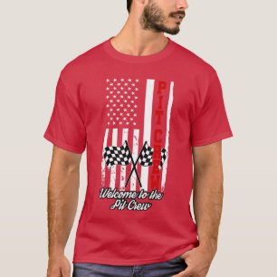 T-shirt American Flag Racing Race USA Family Matching Pit