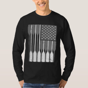 T-shirt American Flag Rowing Oar Cute US Row Crew 4th Of J