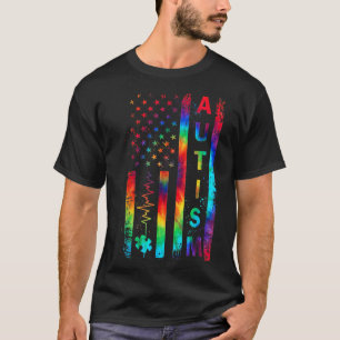 T-shirt American Flag Sensibilisation sur l'autisme Enseig