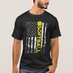 T-shirt American Flag Softball Team Cadeau