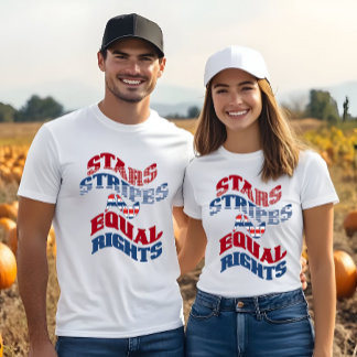 T-shirt American Flag Stars Stripes et Equal Rights Name