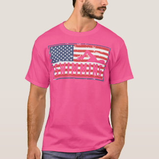T-shirt American Flag Swim Patriotique Usa 4 Juillet