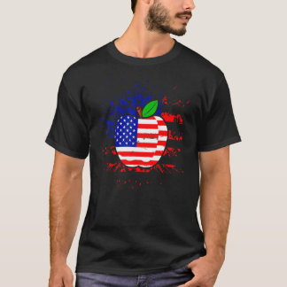 T-shirt American Flag Teacher 4 juillet Pour Enseignants S