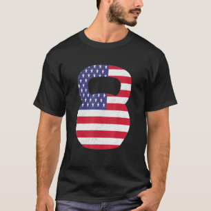 T-shirt American Flag Usa 4 juillet Kettlebell Gym Worko