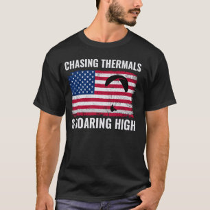 T-shirt American Flag USA Paraglider Pilote Paraglider Pat