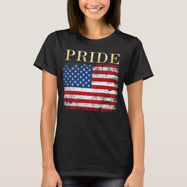 T-shirt American Flag USA Patriotic Pride Drapeau 4 juille (Devant)