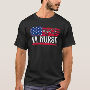 T-shirt American Flag VA Nurse Patriotic 4 juillet Vinta