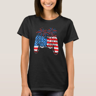 T-shirt American Flag Video Game Controller Happy 4th Of J