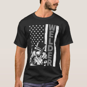 T-shirt American Flag Welder Funny Usa 4 juillet Welding
