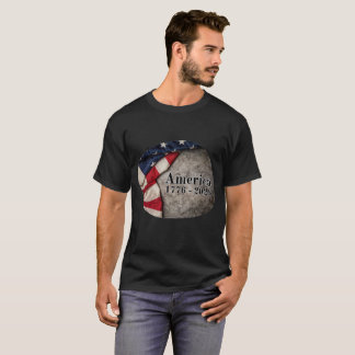 T-shirt American Flag with "1776 - 2026" on gray marble