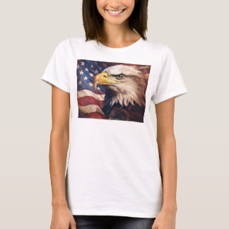 T-shirt American Flag with Bald Eagle Head