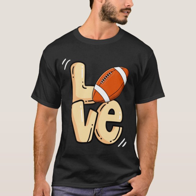 T-shirt American Football Love Valentines Rugby Srts Pl _1 (Devant)