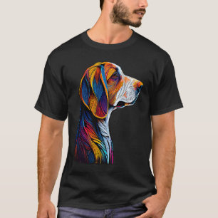 T-shirt American Foxhound Colorful Abstrait Line