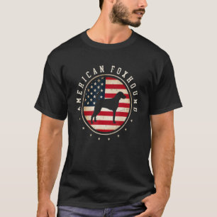 T-shirt American Foxhound Usa Drapeau 4 juillet Chien Mama