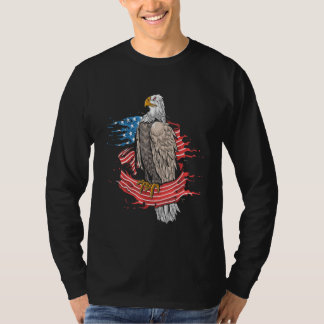 T-shirt american freedom eagle cross flag military army