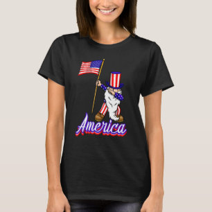 T-shirt American Gnome Women Independence America Flag Lo