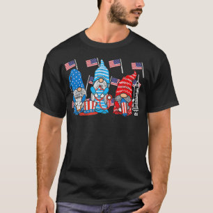 T-shirt American Gnomes Nurse 4 juillet Scrub Top Patrio