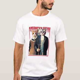 T-shirt American Gothic - Élégance Feline Farmeless