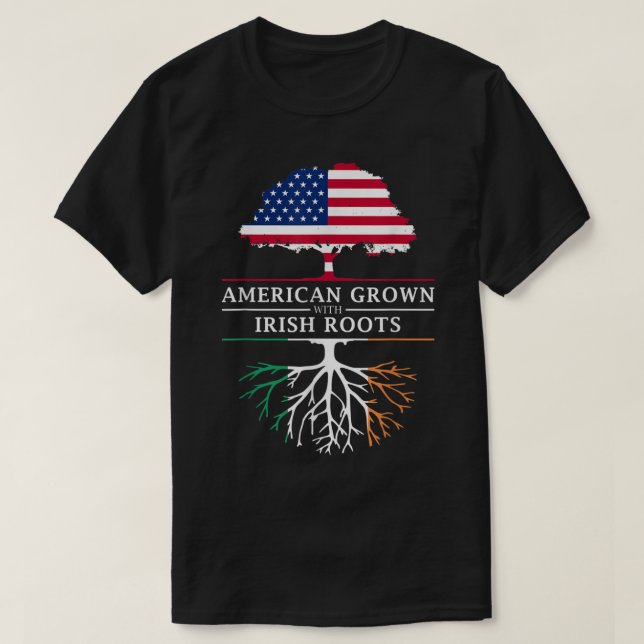 T-shirt American Groot with Irish Roots - Irlande (Design devant)
